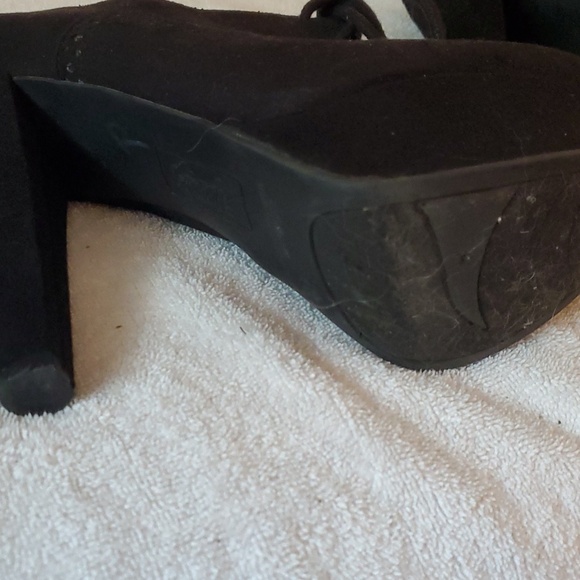 Fioni black faux suede fetish lace up Oxfords - Picture 6 of 6